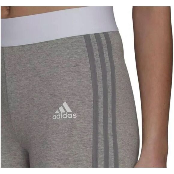 Adidas NWT WOMENS must haves 3 striped Biker shorts tights gray - Picture 4 of 7